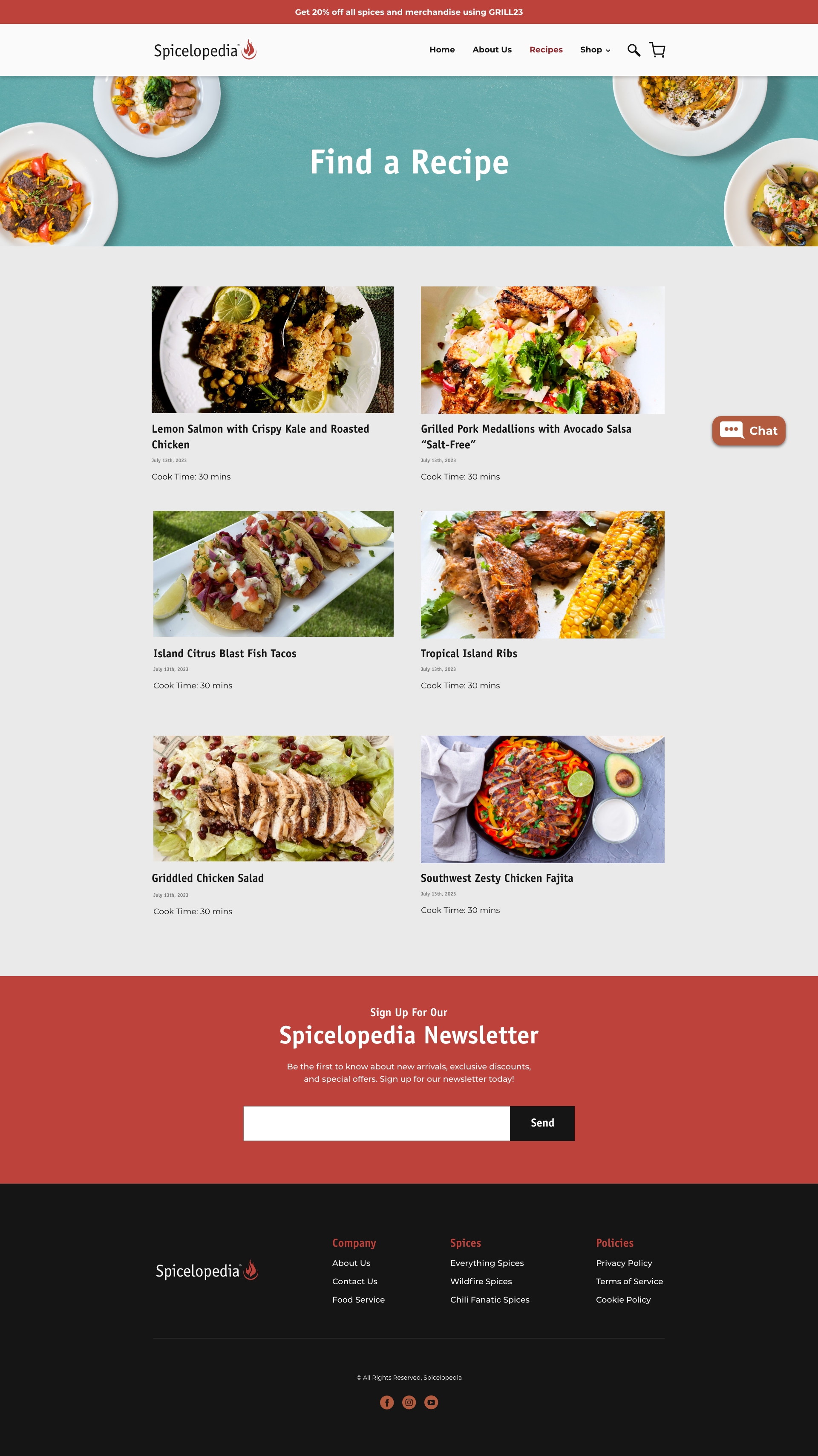 Recipes Page